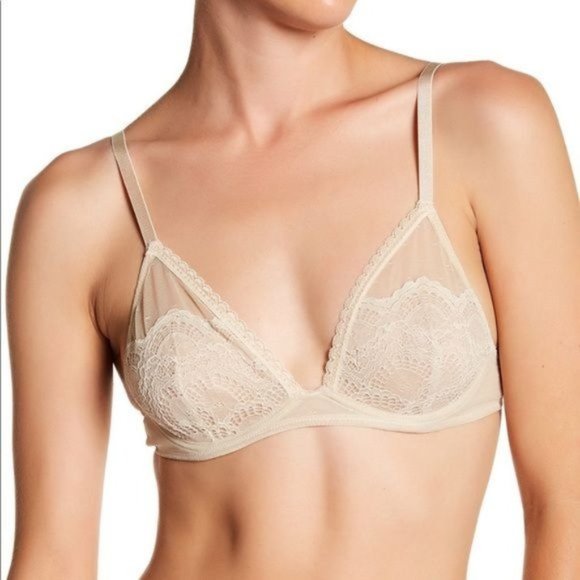 FREE PEOPLE Lace Triangle Bra in Nude - Picture 3 of 3